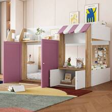 Kids Bed Frames, Headboards & Footboards - Pink+White+Wood+90cm*200cm - View 5
