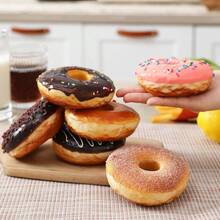 Juego de 6 donas artificiales para decoración de alimentos falsos realistas para exhibición de postres falsos para decoración de fiestas de postre sintético accesorios de fotografía - Paquete de 6 - Ver 8