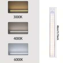 1pc 20/30/40/50cm LED Ultra-Thin Cabinet Light With Motion Sensor Night Light, Wireless Charging 3-Color Light, Kitchen Wardrobe Cabinet Lighting - White - View 14