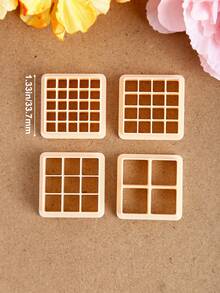 1/4pcs Square Polymer Clay Cutter, Grid Texture Clay Cutter, Suitable For Jewelry Making, Square Grid Tool, Polymer Clay Set, Suitable For DIY Jewelry Earring Making - Clay Cutter - View 4