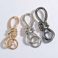1pc Twist Knot Bag Charm Keychain, D-Ring Keychain - High Quality Luxury Bag Accessory, Perfectly Adds Fashionable To Your Bag, Suitable Daily Use, Special Occasions, Versatile Design, Fashion Statement, Elegant & Unique, Durable & Practical, Exquisite Taste. Female Friends, Anniversary, Back To School - Vàng - Xem 5