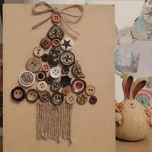 混合装木质纽扣，圆形工艺纽扣，缝纫纽扣，适用于DIY纽扣彩绘、手工饰品 - 彩色 - 查看 5