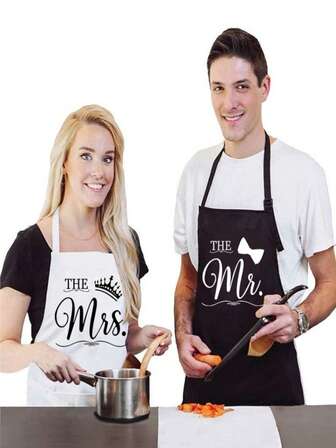 1pc Durable Polyester Chef Apron Kitchen Apron - Made Of Durable Polyester Material, Suitable For Cooking And Gardening, Stylish Chef Apron With Unique Nail Art Print, Perfect For Home And Restaurant Outdoor BBQs