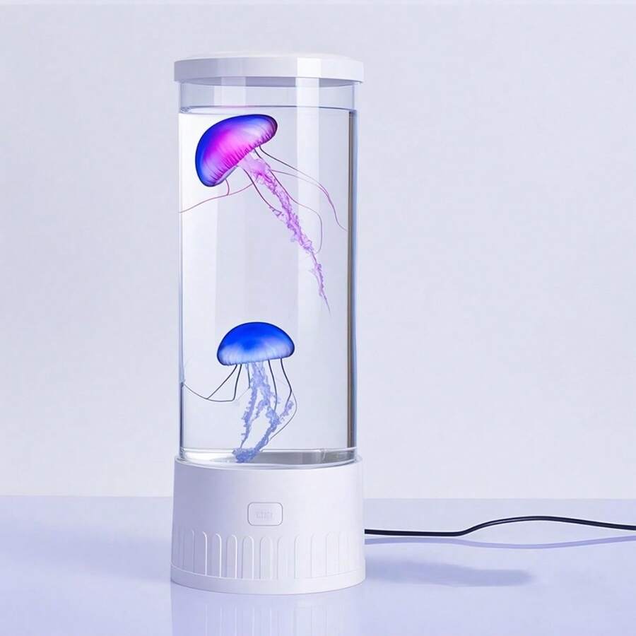 TYUTE 1PC Dreamy And Realistic Jellyfish Night Light, 7-Color Night Light Can Be Switched At Will, Dynamic Color-Changing LED Lighting Decoration, Jellyfish Vivid And Niche Design, Suitable For Indoor Ocean Light Decoration In Bedrooms, Living Rooms And Dining Tables. Christmas, Halloween, Perfect Gifts - 白色 - 查看 1