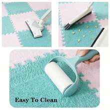 16 piezas Alfombra de piso de parche de unicolor, Almohadilla de espuma mullida para piso del hogar, Adecuada para dormitorio, sala de estar, decoración del alféizar de la ventana, Tamaño personalizable - Multicolor - Ver 7