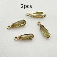 2/4/5/6/10 件金属镀锡玻璃泪珠吊坠，中式发饰，流苏，耳环，头饰 DIY 珠宝配件