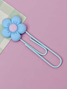 30pcs/3pcs/1pc Flower PVC + Metal Binder Clips Bookmarks, Cute Office Stationery Paper Clips, Multiple Colors Available - Multicolor - View 15