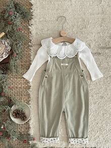 Baju Terusan Bayi Perempuan INS Minimalis Warna Hijau untuk Aktivitas Luar Ruangan, Musim Semi/Gugur - Hijau - View 2