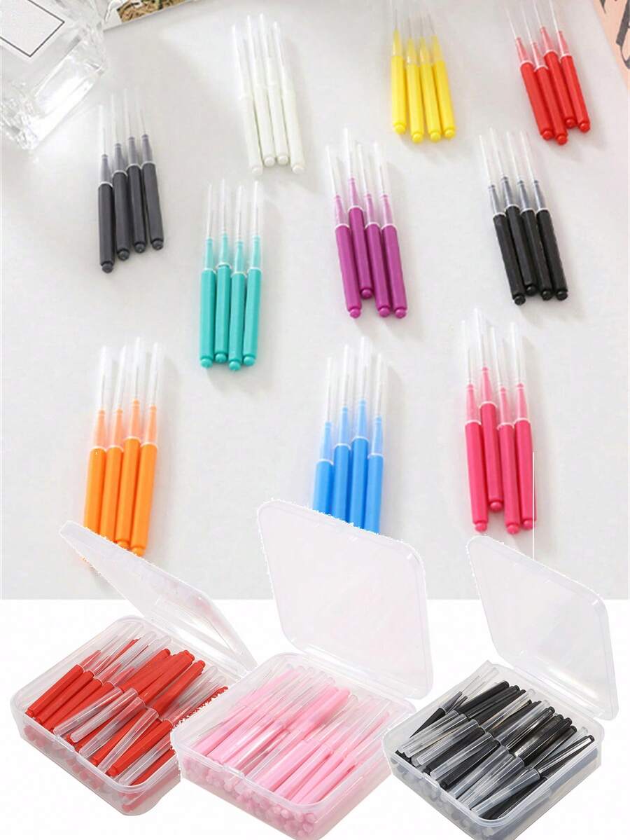 50 Unidades de Cepillos Interdentales con Estuche, Herramienta de Higiene Oral que Retira Mejor los Alimentos y la Placa para el Cuidado de la Salud - Multicolor - Ver 1