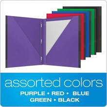 Oxford 2 Pocket Folders with Prongs Sturdy Plastic Portfolios Anti-Tear Edges Letter Size Purple Red Blue Green Black 5 Pack 89117 - Verde - Ver 5