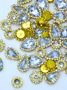 50颗白色手工水钻爪，适用于DIY装饰服装、鞋子、帽子、包包和其他配饰