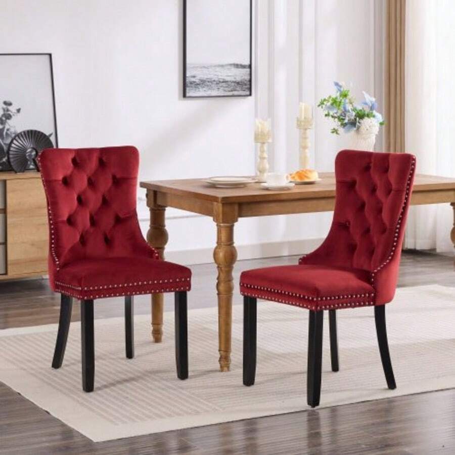 Dining Chairs - WINE RED - View 1