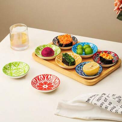 1pc Bohemian Ceramic Flavor Dish Dip Dish