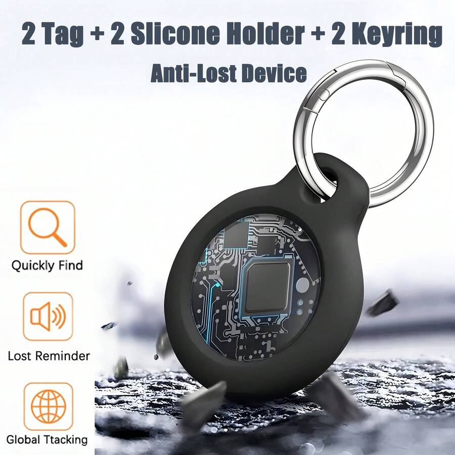 2026 1/2-5/6 Packaging, Suitable For Air Tag, GPS Smart Tracker, Quick Locate Valuables, Compatible With Find My ( Only), 1-Year Battery Life, Ideal For Remote Tracking Of Vehicles, Pets, Wallets, Keys, Luggage, And Other Important Items - Black - View 1