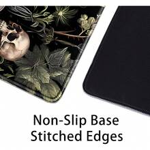 Dark Academia Witchcraft Mouse Pad,Extended Skull Magic Book Mousepad Desk Pad With Stitched Edges,Non-Slip Waterproof Rubber Base Mouse Mat For Office Computer Keyboard Laptop Home 14x24 Inch Multiple Designs Available - 暗黑田園風草藥師學院 - 查看 3