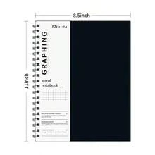 GSGSCRinrda Graph Paper Notebook Spiral Notebook 8.5" x 11"-4 Pack Grid Paper Notebook Graph notebook Engineering notebook 120 Pages 100 GSM Thick Graphing Paper Notebook Hardcover Journal for School Office Artist Writing Drawing Engineering design drawing - como en la foto - Ver 2