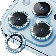 3pcs Colorful Rhinestone Camera Lens Protector Film For Apple 17/17Air/17pro/17promax/16/16pro/16plus/16promax/16 14 Pro 6.1 Inch /14 Pro Max 6.7 Inch, Embedded Artificial Diamond Shiny Camera Cover Tempered Glass For Apple 14 Pro Max /14 Pro/15/15Promax/15Pro [Perfect Fit] - Artificial Diamond Multicolor Applicable To Daily Shield, Office, Home Daily Shield Office Home Phone Camera Cover Sparkling Crystal Waterproof Shockproof Anti-Fall Scratch Resistant - Blue - View 10