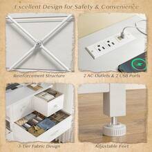 Armario Con Cajones, Puertos De Carga, Estantes Y Luces Led. - Blanco - Ver 5