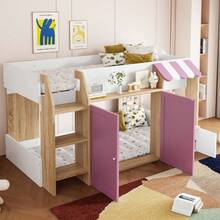 Kids Bed Frames, Headboards & Footboards - Pink+White+Wood+90cm*200cm - View 2
