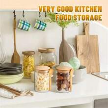 1. 带盖勺子的牛奶糖果储物罐 - 便携式隔夜燕麦杯，也适用于存放谷物、水果和香料 - 白色 - 查看 4