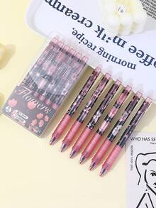 1/6pcs Erasable Gel Pens - Retractable 0.5mm Blue Ink, Aesthetic Pastel Plastic Ballpoint Pens, Healing Erasable Pens, Sky Blue Push-Button Erasable Neutral Pens, Easy To Erase Cleanly Without Trace, Suitable For Office And School - Multicolor - View 8