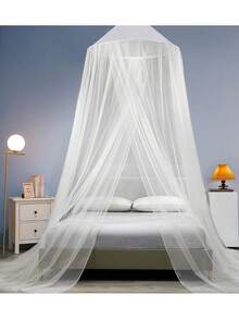 Dosel de cama con mosquitero, elegante dosel de cama tamaño king/extra king, elegante carpa de cama con mosquitero en forma de cúpula, adecuada para cunas, camas para niños y camas para adultos. - Blanco - Ver 2