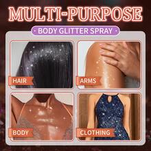 QIUFSSE 60ML Holographic Body Glitter Spray - Silvery Shiny Shimmer For Hair, Face & Clothes | Quick-Drying, Long-Lasting Glitter Hairspray Temporary Shiny Mist For Festival, Rave, Music Concert, Prom Accessories - 60ML Pink Bottle - View 3