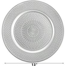 DEAYOU - Paquete de 12 placas de carga plateadas cargadores de abalorio de 13 pulgadas para platos de cena bandejas de plástico reutilizables para bodas fiestas eventos juegos de mesa decoración - Plateado - Ver 2