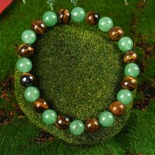 1pc Arpurraina Money Attraction Bracelet With Green Aventurine & Tiger Eye - Solid Unscented Prosperity & Wealth Amulet Birthday, Anniversary, Summer Vacation & Theme Parties Jewelry Charms Abundance Bracelet - Multicolor - View 3