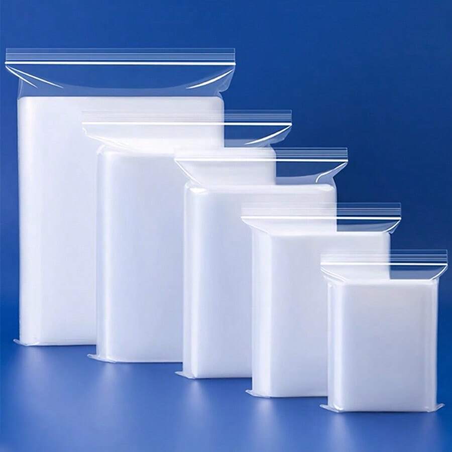 2.36 Mil Thick Clear Plastic Zipper Bags, 100pcs - Resealable & Durable For Snacks, Nuts, Seeds, Candy - Ideal For Travel, Storage, Packaging - Transparent Poly Pouches With Easy-Seal Tabs, Snack Bag Household Items School Supplies  Office Supplies   Baking Supplies  Storage Supplies - 無色 - 查看 1