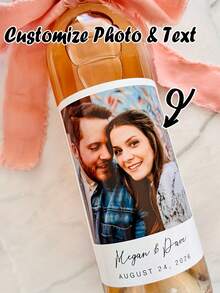 1/4pcs Personalized Gift Labels, Customized Wine Labels, Customized Photo Wine Labels, Personalized Birthday Wine Labels, High-Quality Vinyl Photo Stickers, Suitable For Proposal Gifts, Wedding Gifts, Groom, Bride, Personalized Wedding Supplies, Wedding Favors For Guests - Multicolor - View 1