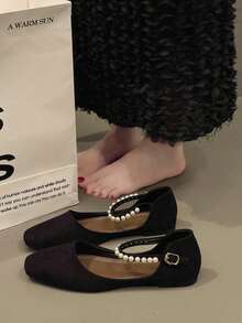 Nuevos zapatos Mary Jane planos retro para mujer, zapatos planos minimalistas suaves y elegantes para primavera/verano - Negro - Ver 5