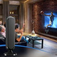 4K HDTV Antenna, No Installation Required For Living Room & Bedroom, Outdoor Camping & Travel Essential, Receive Free Channels, Enhanced Signal, Fashionable Design - 黑色 - 查看 3