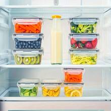 10pcs Food Storage Containers With Lids, Snap Lock Airtight Transparent PP Material Meal Prep Containers, Suitable For Vegetables, Fruits, Pasta, Etc. Stackable And Reusable, Ideal For Organizing Fridge, Pantry And Kitchen - Awaoko Brand - Multicolor - View 4