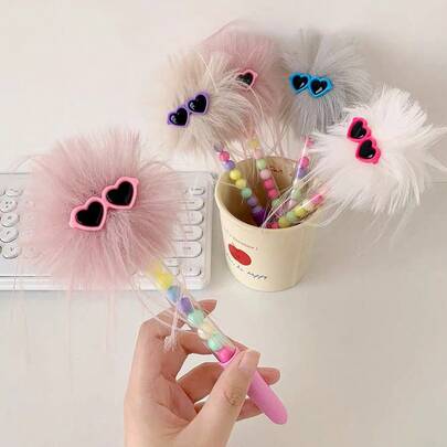 Cute Cartoon Funny Glasses Ballpoint Pen, 0.5mm Blue Ink Refill, High-Quality Funny Stress Relief Writing Pen, Suitable For Office Workers, Students, Back To School Essentials, Great Gift For Friends, Valentine's Day, Novelty Gift