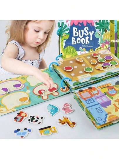 蒙特梭利感官教育玩具，字母动物早教忙碌书，精细动作技能训练书，儿童学习忙碌书，蒙特梭利感官教育玩具，字母动物早教忙碌书，木制教育安静书，故事书，儿童忙碌书，早教男女通用教育玩具