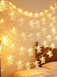 1串1.5/3米室内装饰塑料星月灯串，电池供电，家居装饰星光灯，适用于卧室、墙面装饰、婚礼派对节日装饰、斋月装饰 - 星月 - 查看 2