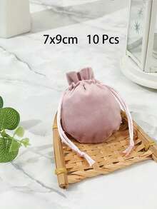 10pcs Velvet Jewelry Pouches - Soft Drawstring Storage Bags For Earrings, Rings And Bracelets | Multi-Color Dust-Proof Organizer Bags For Home, Travel And Retail Packaging - Square - View 14