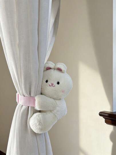 Söt klätterbjörn och kanin gardinklämmor, bedårande design, kreativ gardinfästedekor, läkande mjuk inredning för sovrum och vardagsrum