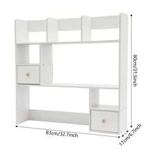 Wood Desk Organizer With File Organizer For Office Supplies Storage & Desk Accessories. Perfect Decor Combo For Desk Organization, Home Office And More(Pine Color/White) - White - View 2
