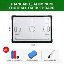 1pc Aluminum Alloy Football Tactics Board, Wall-Mounted/Handheld Match Training Coaching Sandbox Tactics Training Board