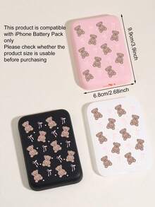 仅含保护壳 - 兼容苹果 MagSafe 外置电池保护壳 (1460mAh) | TPU 防震保护壳 - 可爱小熊蝴蝶结设计，适用于 16/15/14 系列 - 支持无线充电，磨砂表面 - 送给家人、朋友和女孩的甜蜜礼物（不含电池）