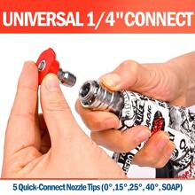 Bear Force High Pressure Washer Gun 210Bar/ 3000 PSI Max, Power Washer Color Painted Short Spray Gun Inlet M22-ID14mm With 1/4" Quick Connector & 5 Spray Tips #035