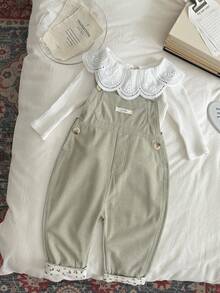 Baju Terusan Bayi Perempuan INS Minimalis Warna Hijau untuk Aktivitas Luar Ruangan, Musim Semi/Gugur - Hijau - View 4