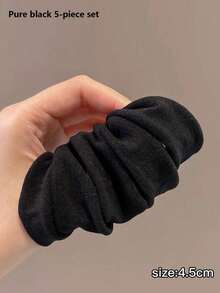 10条黑色弹力发圈，高弹力发带，柔软弹力发圈 - 防滑，加厚弹力，多种颜色可选 | 可爱波西米亚风纯色碎花发圈，发饰，适合扎马尾辫，发圈，橡皮筋，发绳 - 彩色 - 查看 10