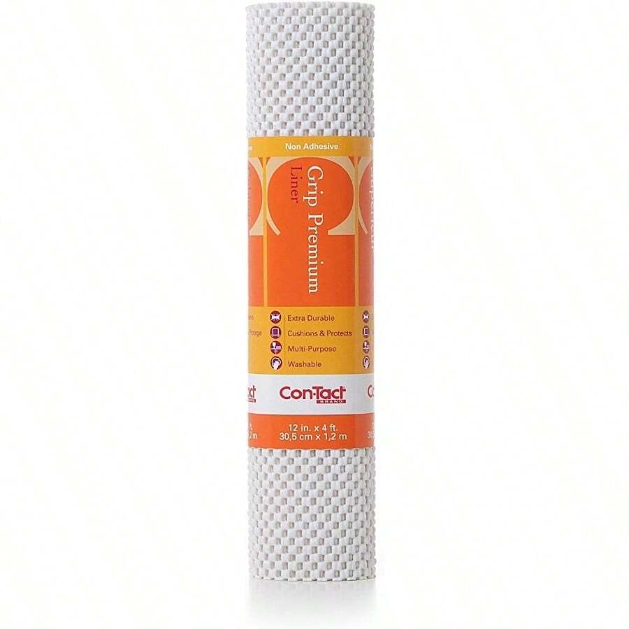Con-Tact Marca Agarre Premium no calcomanía para Antideslizante de Estante y cajón 30.5 cm por 4-Feet Blanco Brillante Blanco Brillante 12" x4' 1 - Blanco brillante - Ver 1