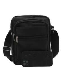 Fashionable Casual Men's Shoulder Bag, Minimalist Messenger Bag - Black - View 7