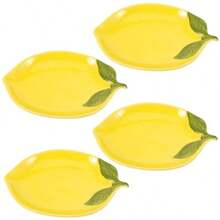 Zerodeko Plato De Aperitivo De Cerámica 4 Piezas Plato En Forma De Limón Plato Pequeño Para Servir Tazón De Postre Plato De Comida Lindo Bolsa De Té Platillo Guarniciones De Frutas Tazón - Amarillo - Ver 1