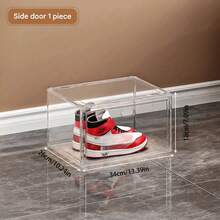 1pc Transparent Acrylic Magnetic Closure Shoe Box, Thickened Large Size Storage Container For Shoes, Bags, Collectibles, Cosmetics Display