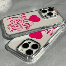 Funda para iPhone 13 con estampado de corazones rosa, compatible con iPhone 17, 16E, 16, 15, 14, 12, 11 Pro Max,  G05/G22,  Pixel 7,  Galaxy A04/A16/S20/S21/S22/S23/S24 y Honor X Series. Cuenta con un marco metálico plateado para la cámara y una funda blanda transparente de TPU.Accesorios Y Regalos Para Fundas De Teléfonos Móviles, La Mejor Opción De Regalo Para Año Nuevo/San Valentín, Para Novios/novias/familiares/amigos Cercanos - transparente - Ver 4